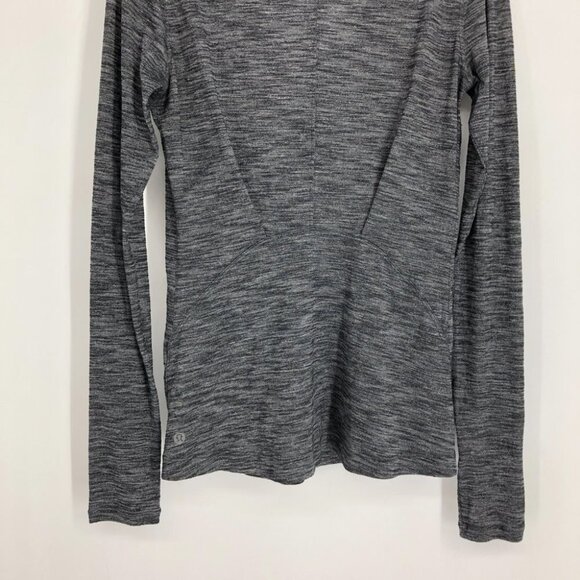 Lululemon Heathered Black  &go Everywhere Long Sleeve Shirt size ~4 - Picture 10 of 16